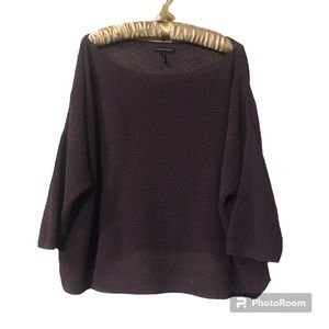 SARAH PACINI |  PURPLE SHRUG PONCHO SWEATER |ONE SIZE  Size: Os (Made in Italy)